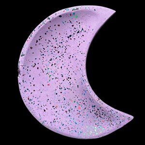 Purple Eco Resin Half Moon Trinket Dish | Ring Dish | Jewelry Dish